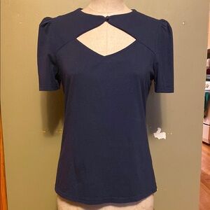 Navy Blue Cutout Top